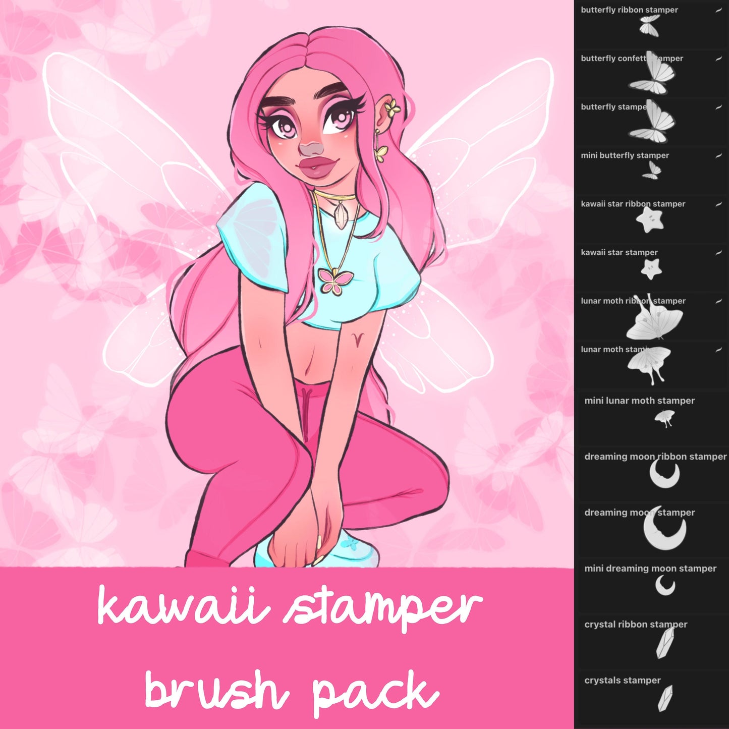 kawaii stamper procreate brush pack