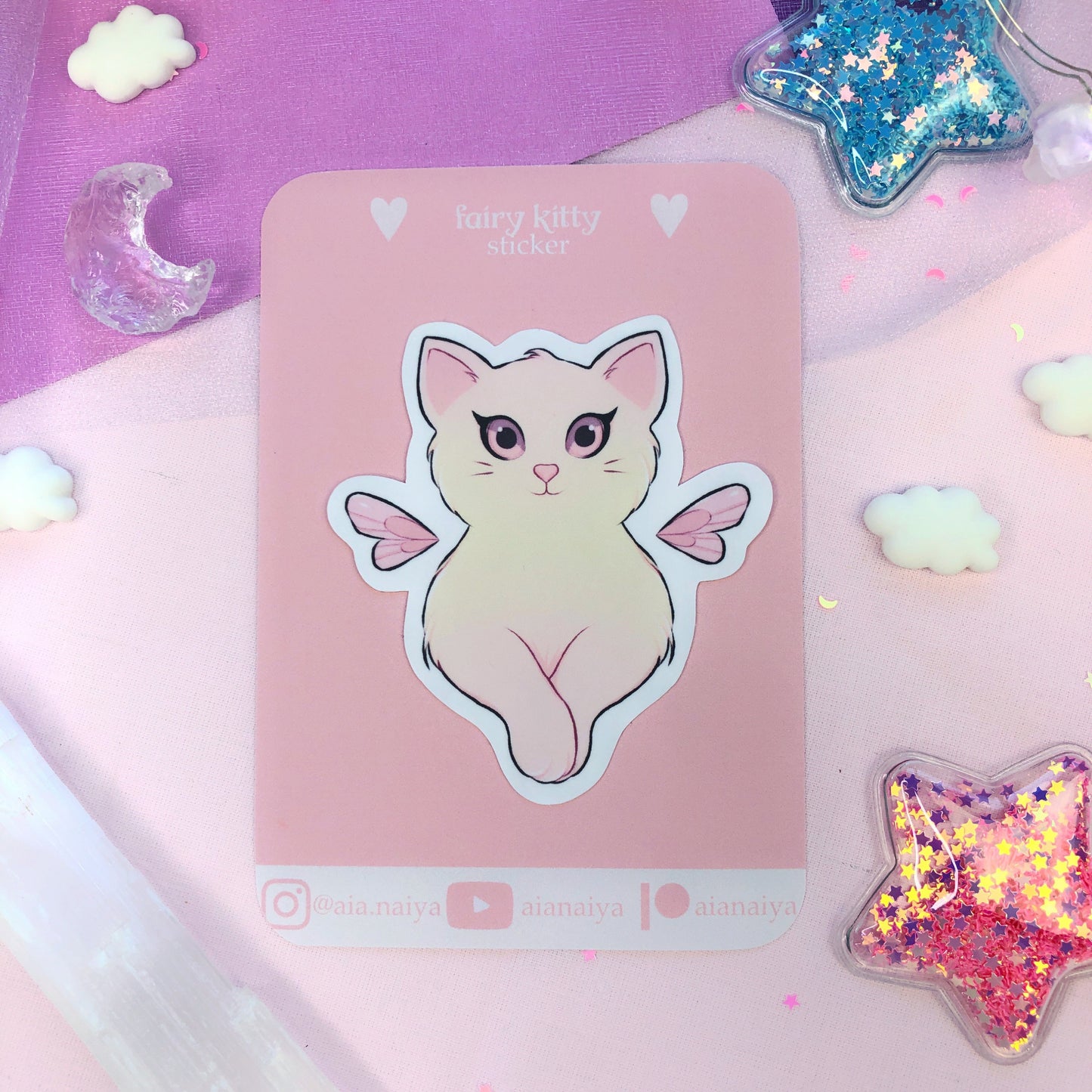 fairy kitty cat sticker flake