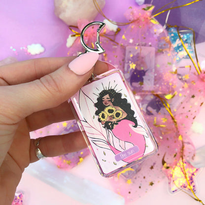 tarot card mermaids acrylic keyring charms