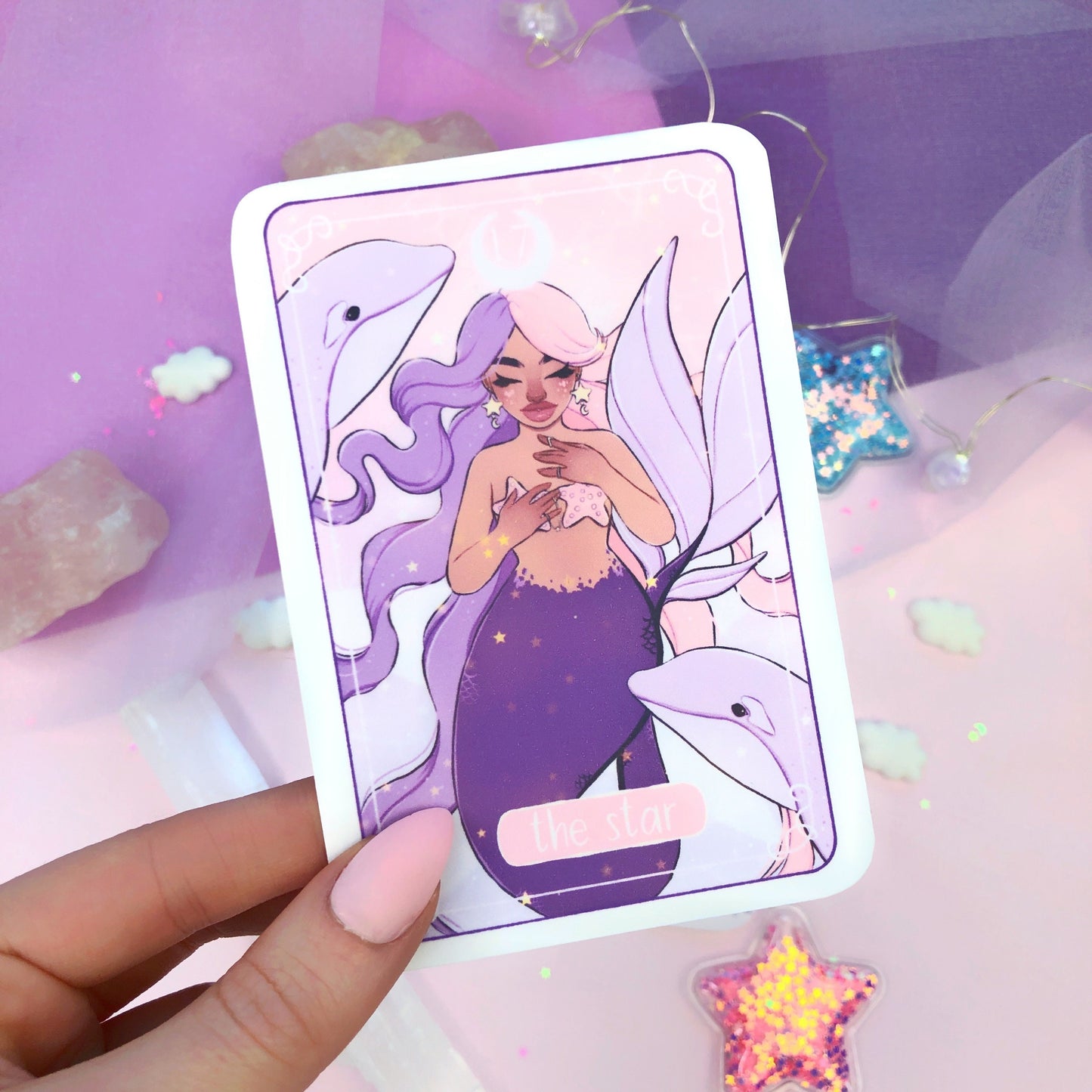 the star tarot card die cut sticker flake