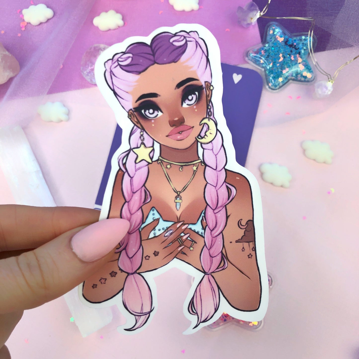 cloud mermaid sticker flake