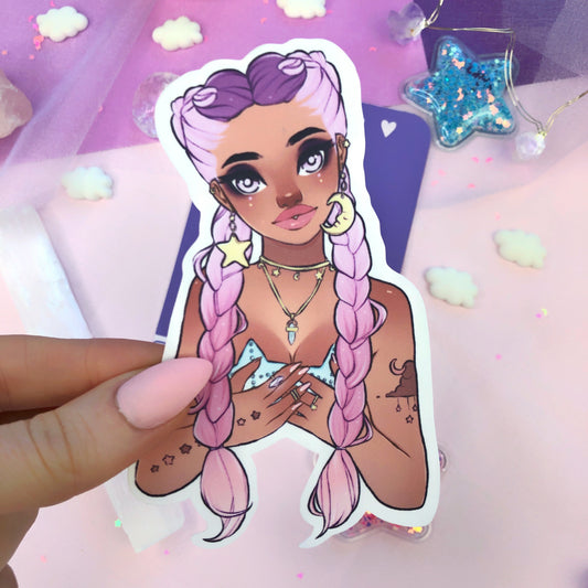 cloud mermaid sticker flake