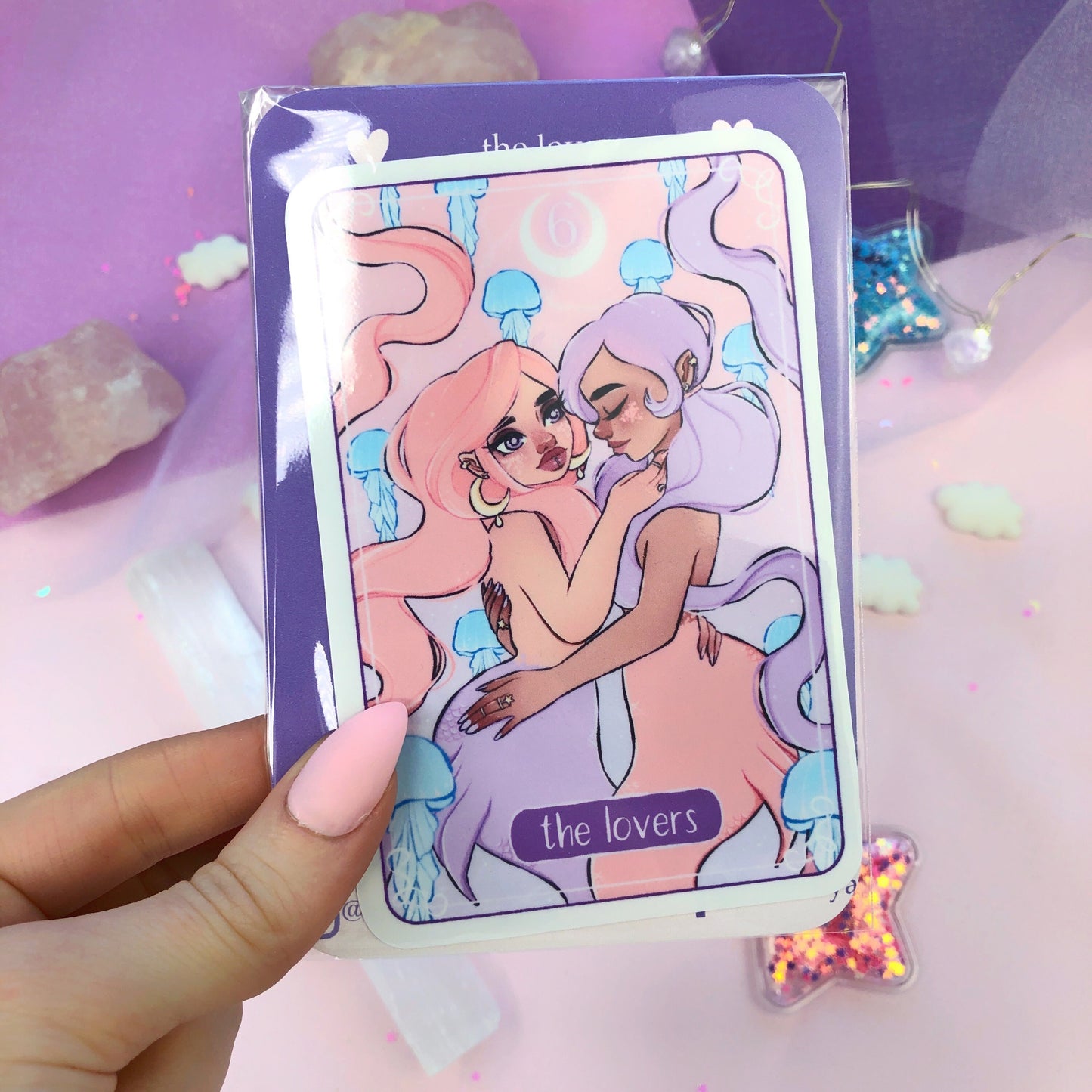 the lovers tarot card die cut sticker flake