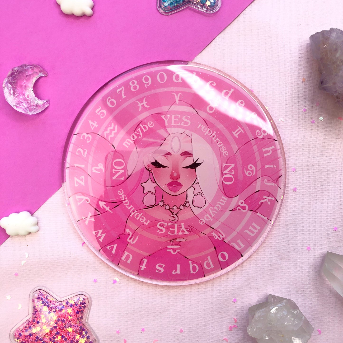 pink glitter pendulum board