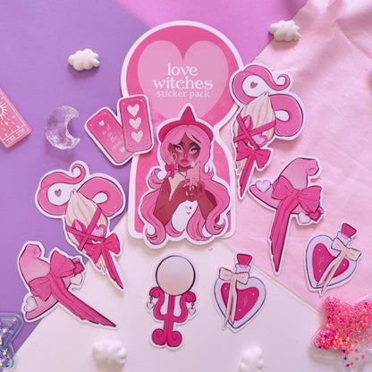 love witches sticker flakes pack