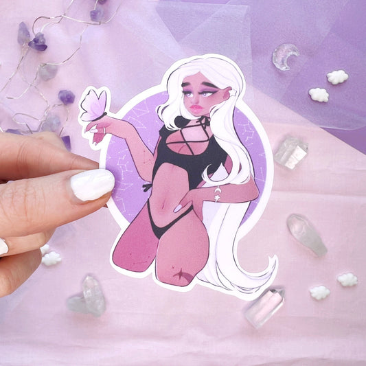 astrology butterfly constellation girl nova die cut sticker flake