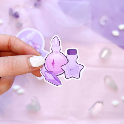 purple astrology star witch die cut sticker flakes