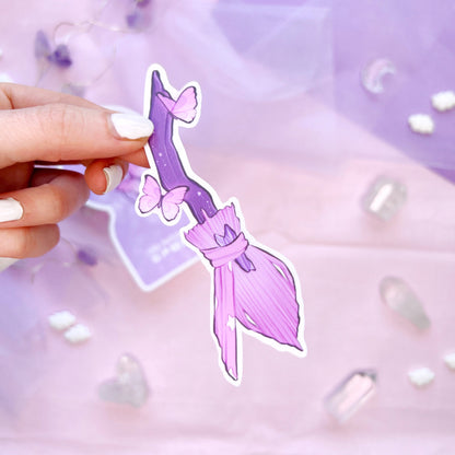 purple astrology star witch die cut sticker flakes