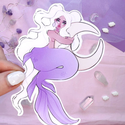 moon mermaid sticker