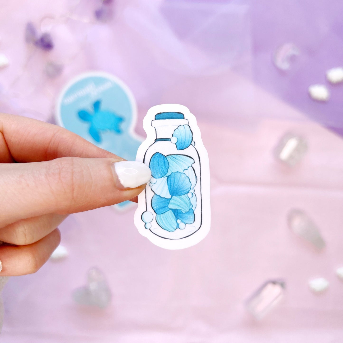 blue mermaid ocean sticker flakes pack