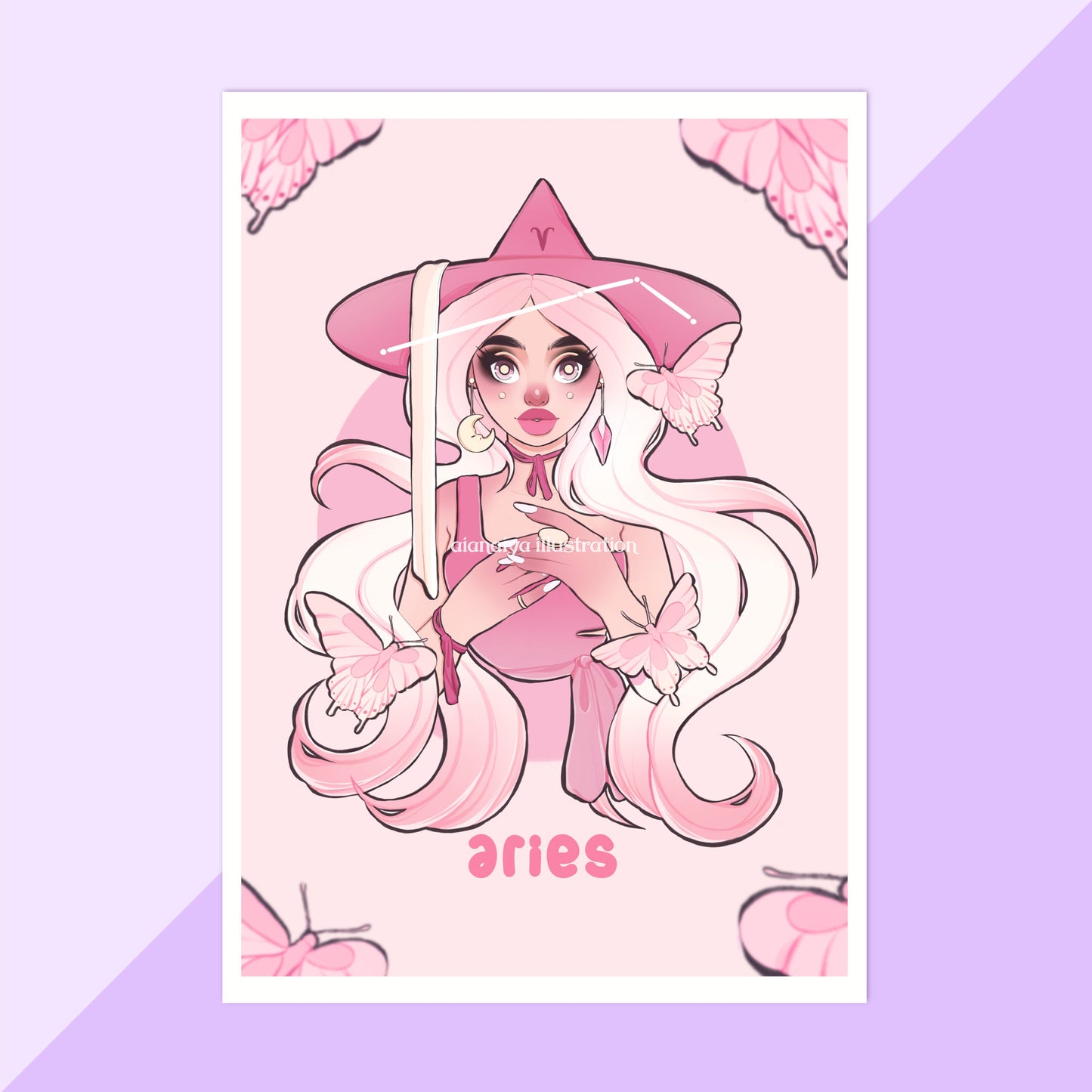 aries zodiac witch wall art print