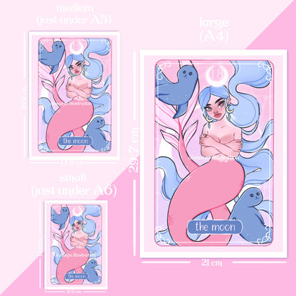 the moon tarot mermaid print