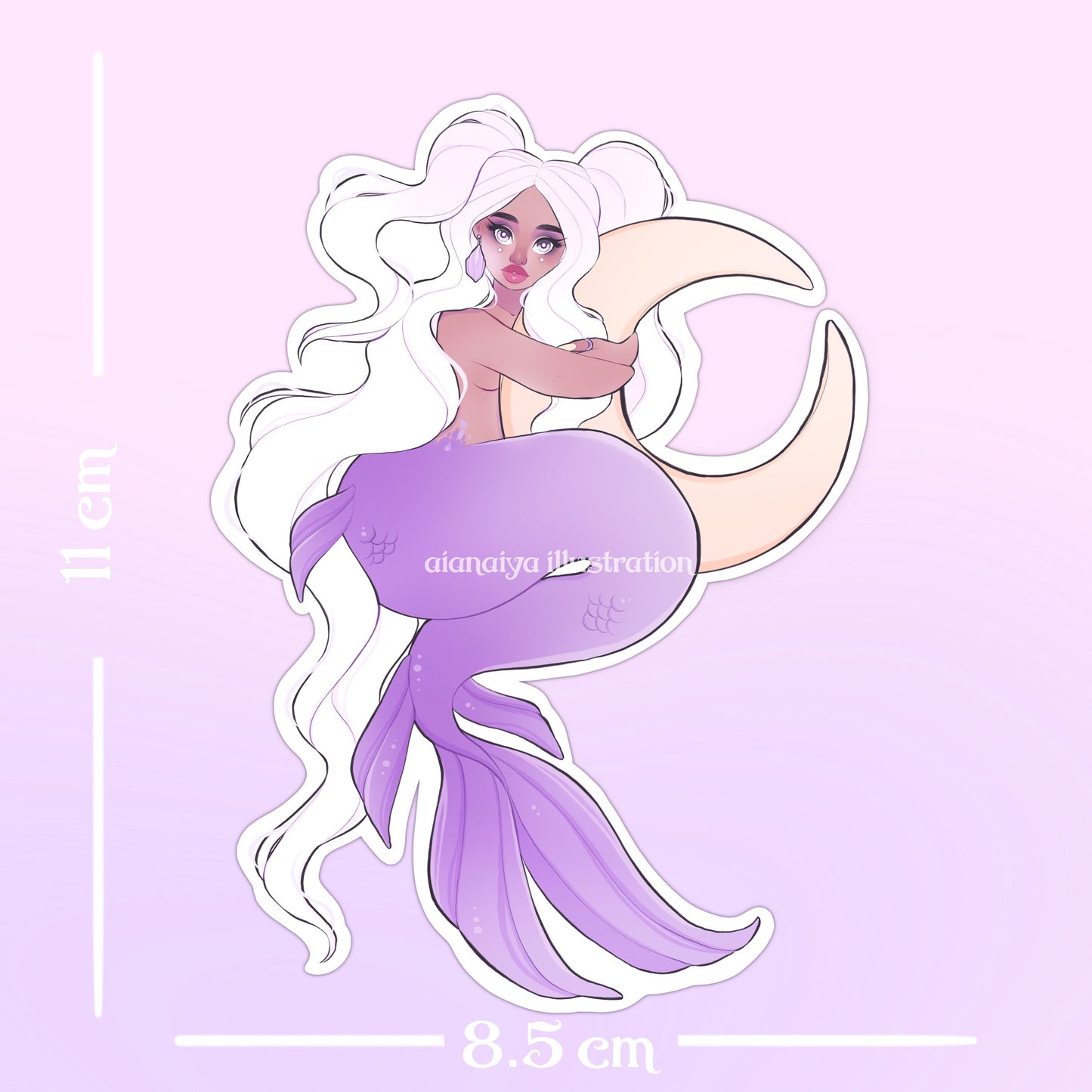 moon mermaid sticker