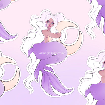 moon mermaid sticker