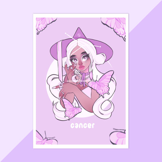 cancer zodiac witch wall art print