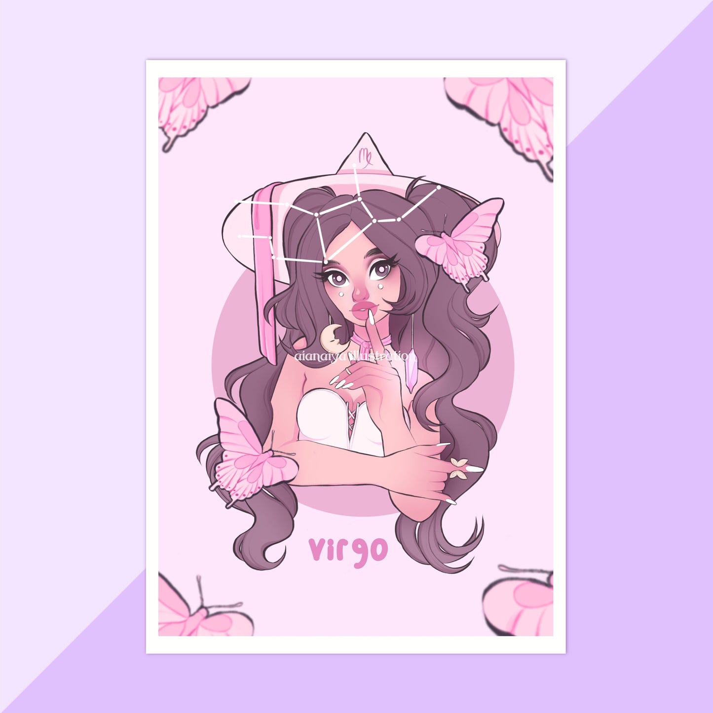 virgo zodiac witch wall art print