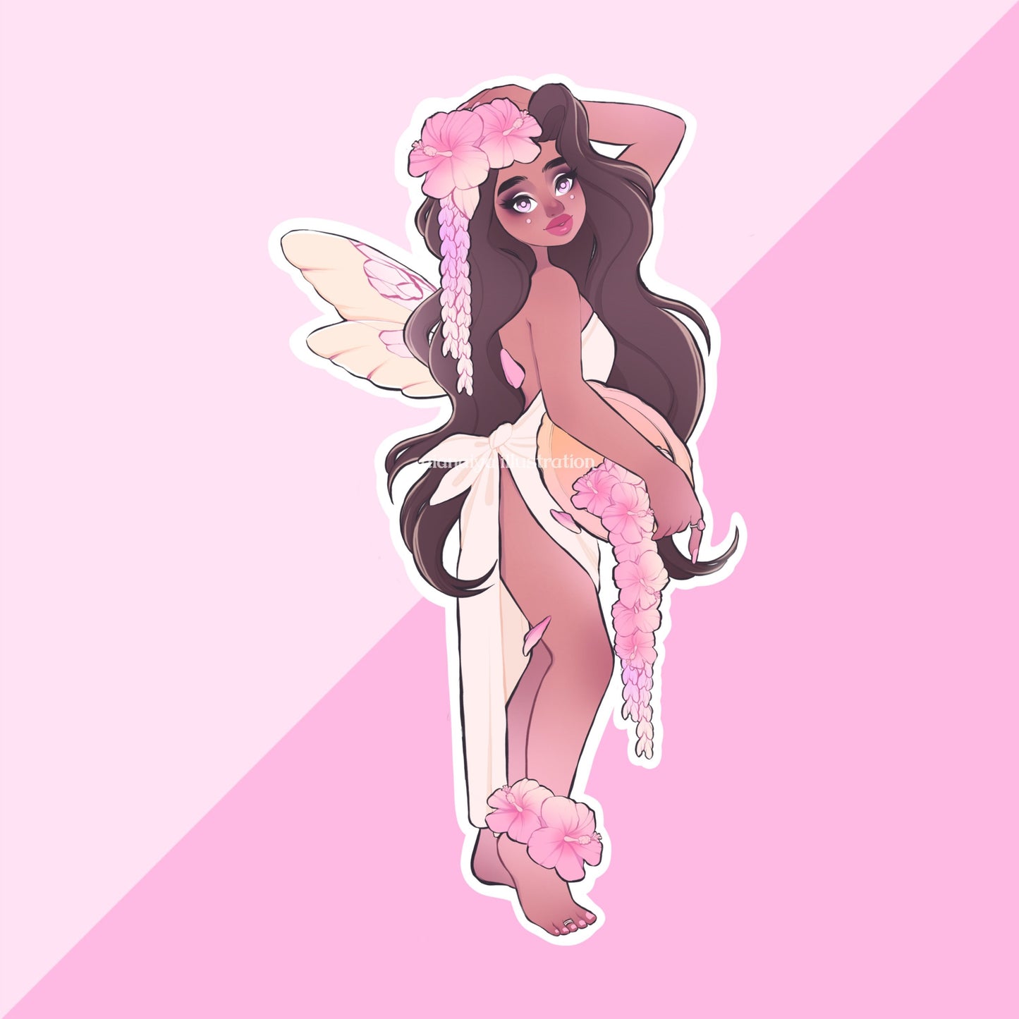 hawaiian fairy sunset aesthetic die cut sticker flake