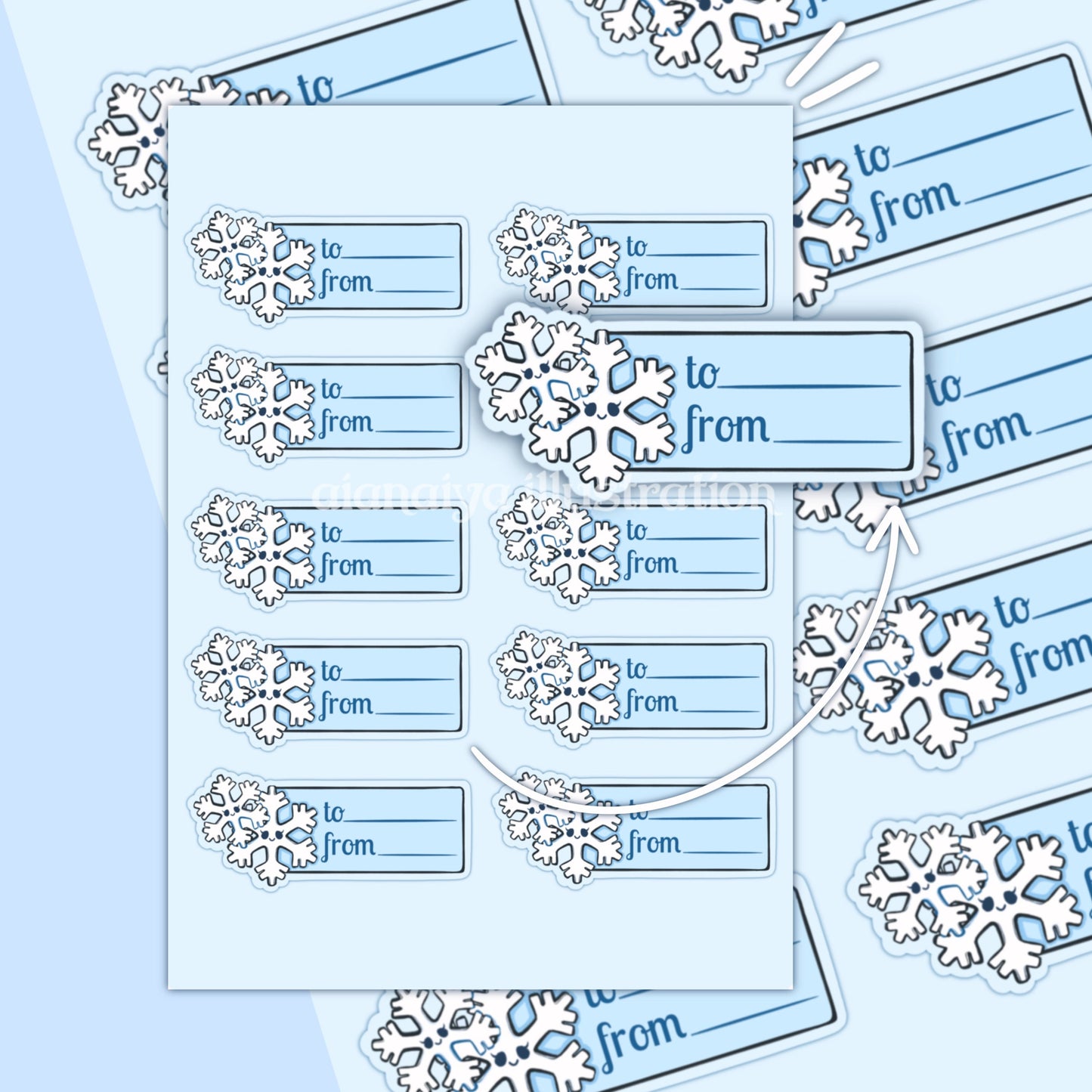 snowflake christmas labels