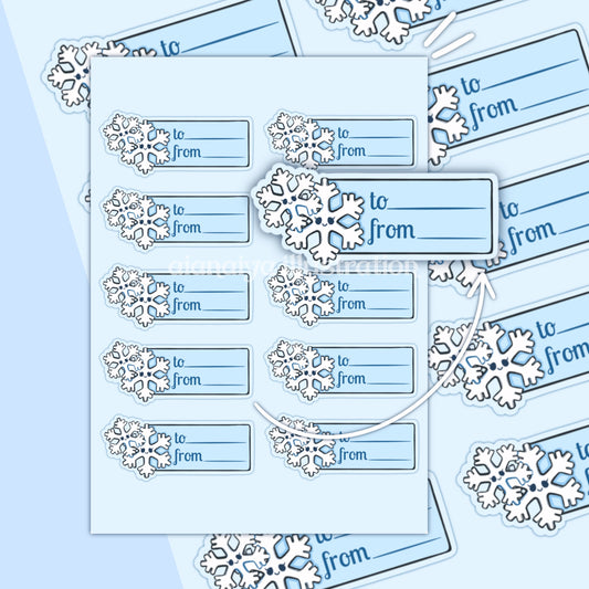 snowflake christmas labels