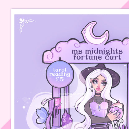 purple ms midnights cart wall art print