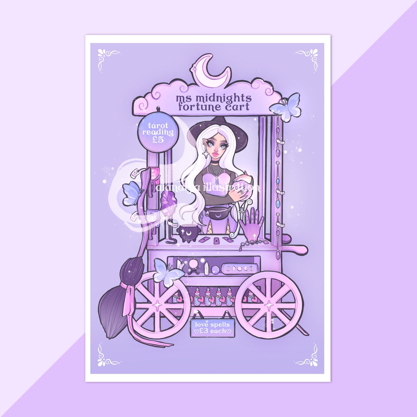 purple ms midnights cart wall art print