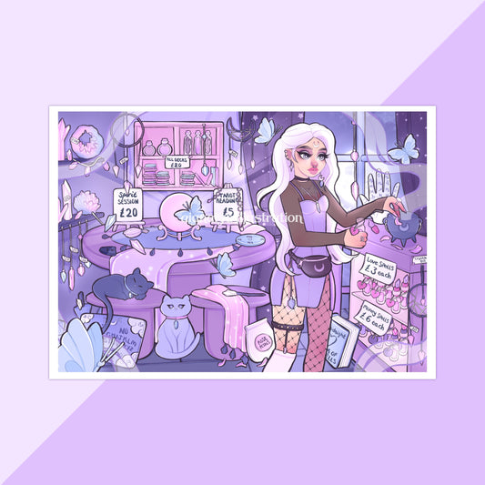 purple ms midnights shop wall art print