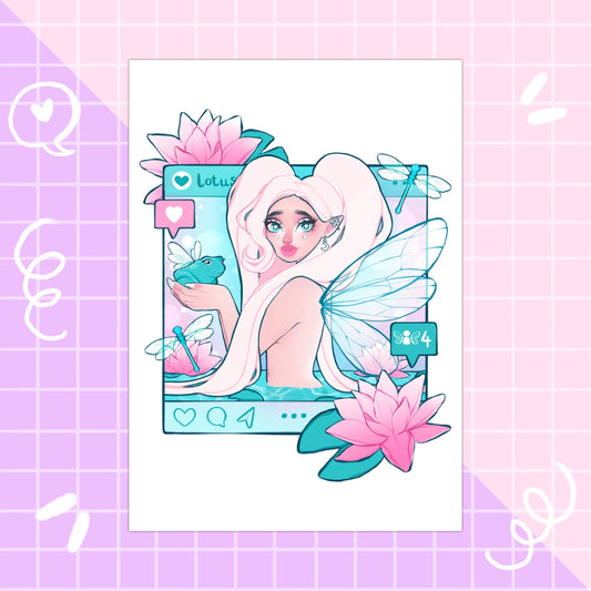 lotus fairy instagram aesthetic wall art print