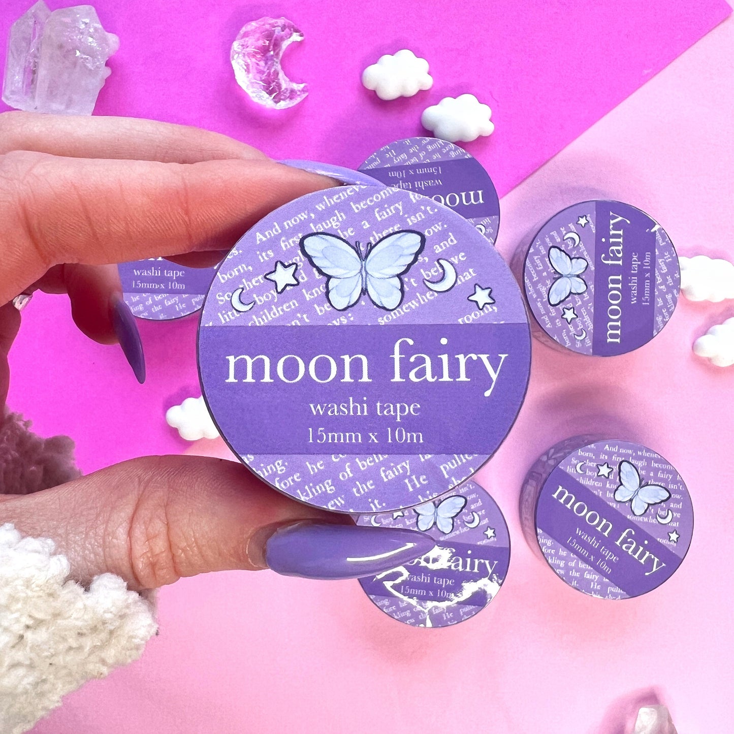 purple moon fairy butterfly washi tape