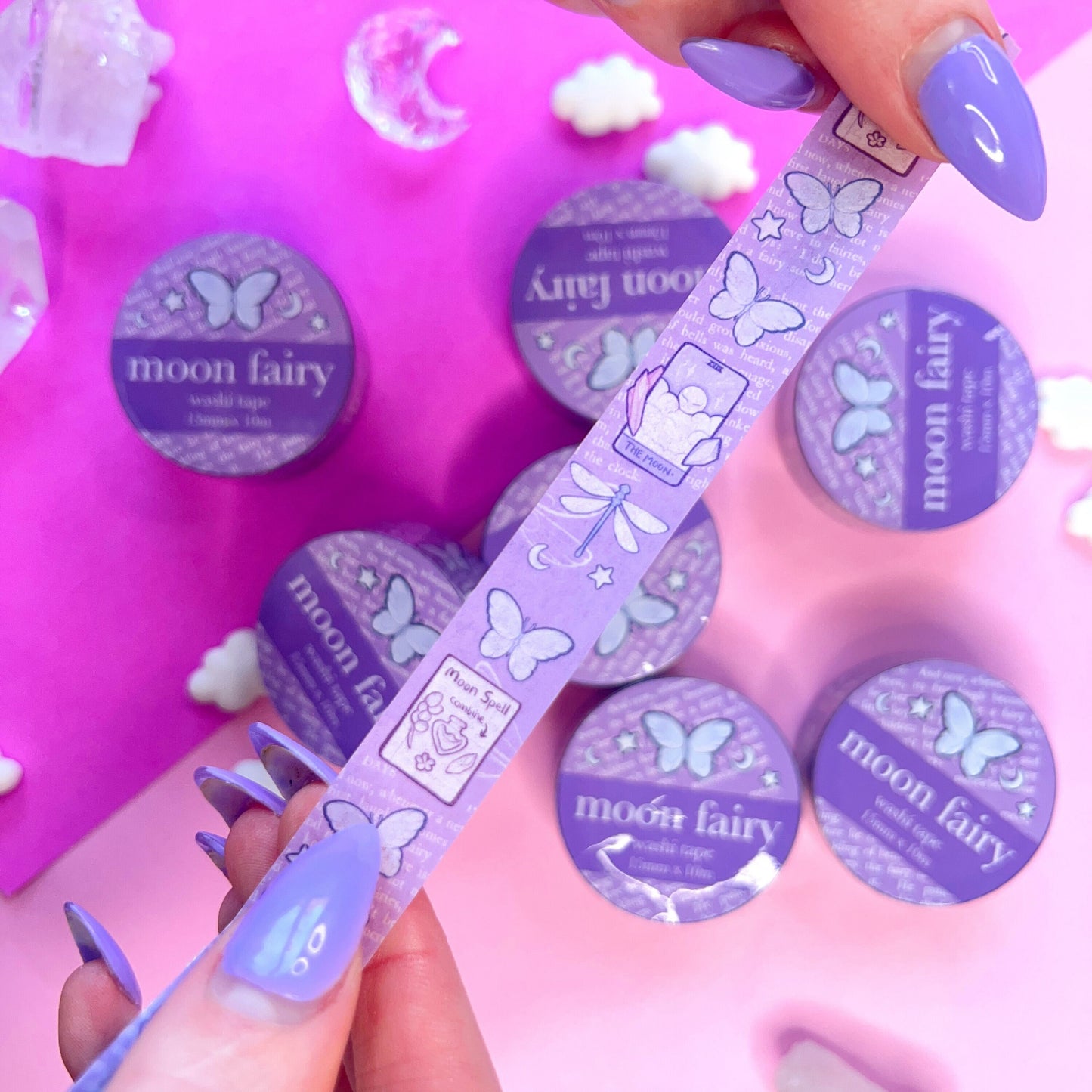 purple moon fairy butterfly washi tape