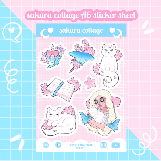 sakura cottage vinyl sticker sheet