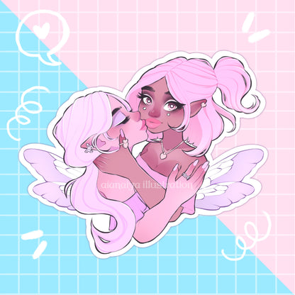 pink fairy lovers sticker