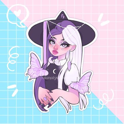 capricorn zodiac star sign witch sticker