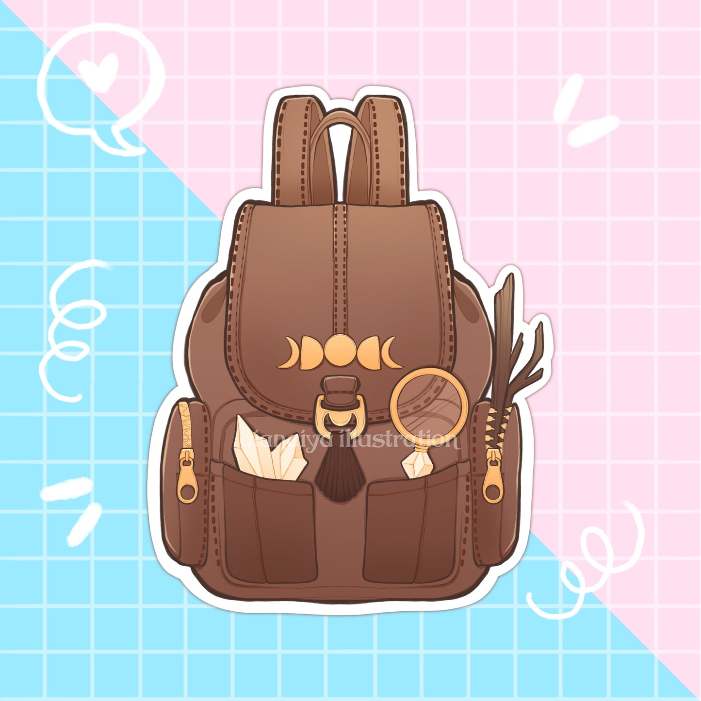 foraging witch backpack sticker