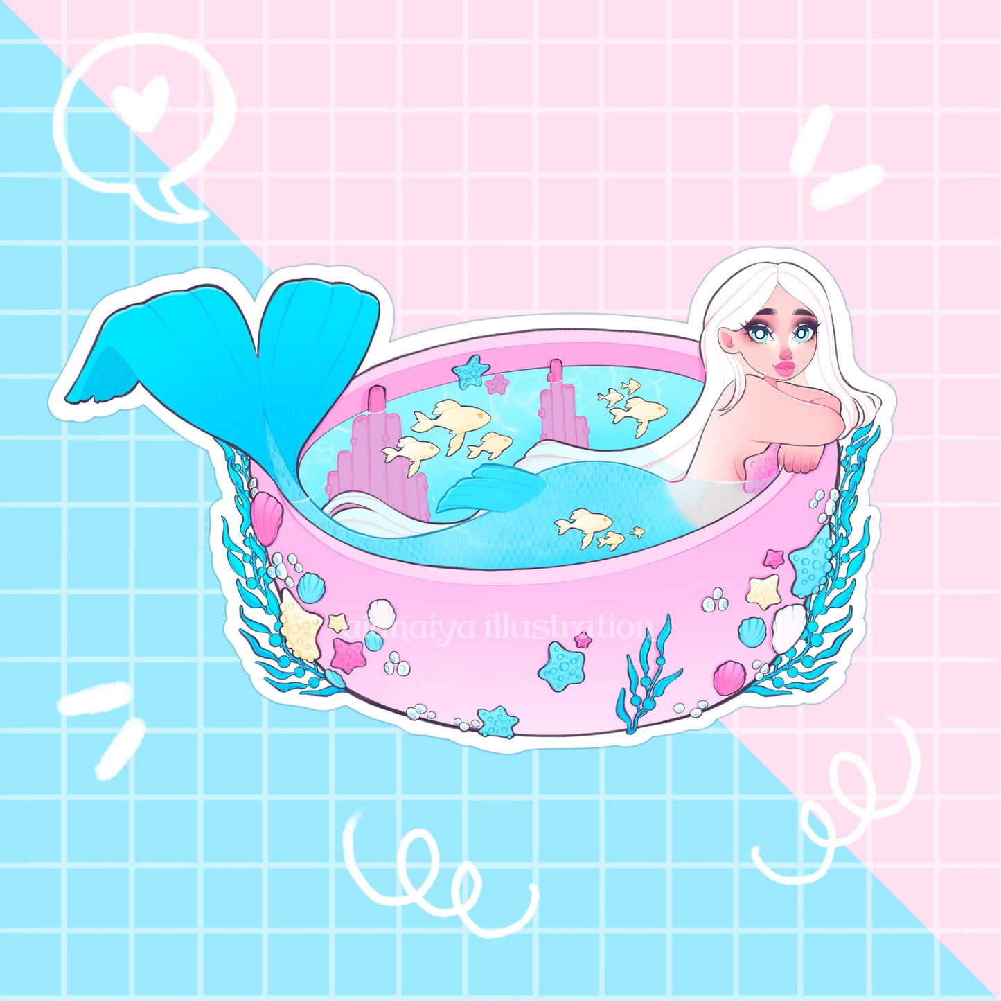 bath ocean mermaid sticker