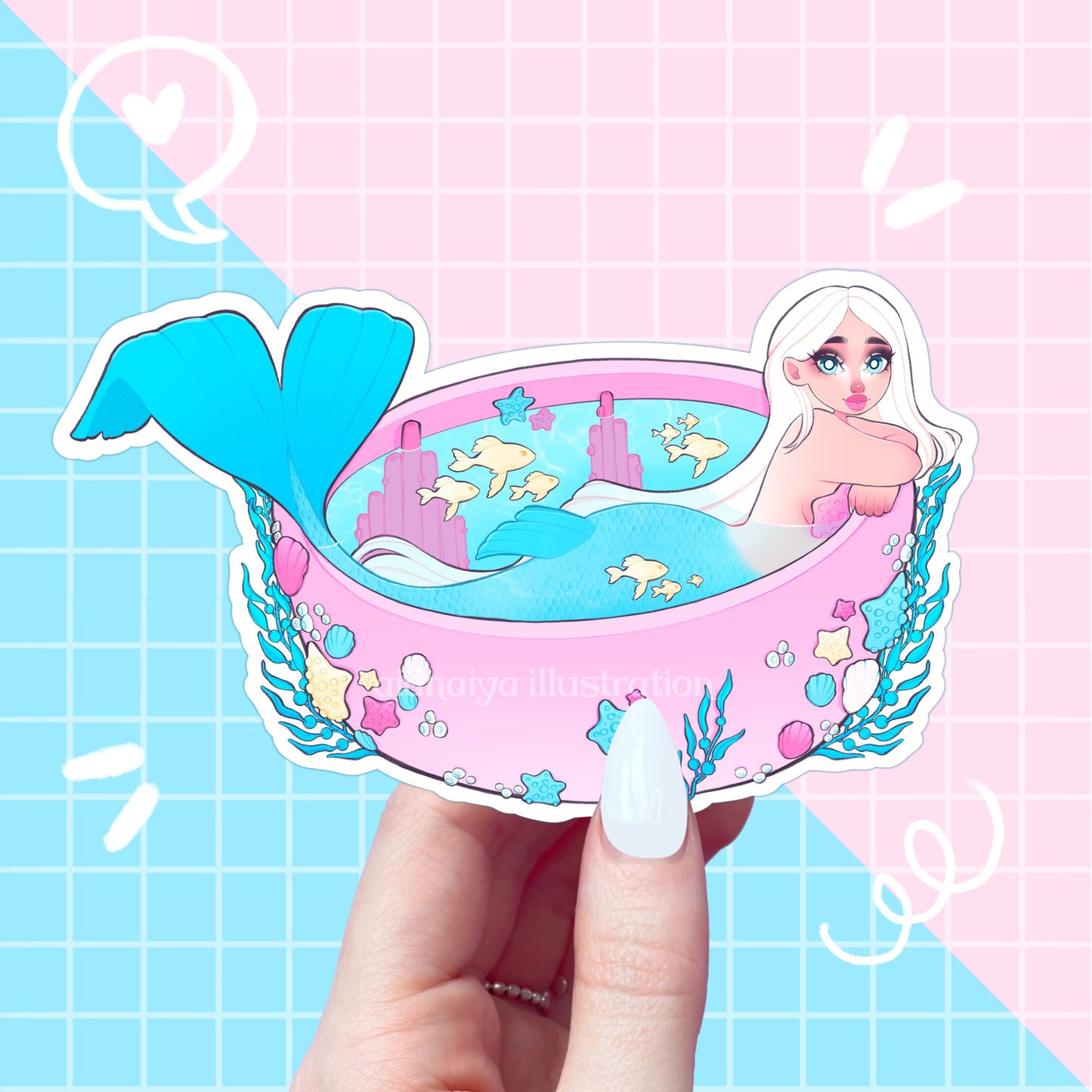 bath ocean mermaid sticker