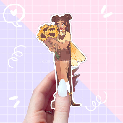 sunflower fairy witch sticker