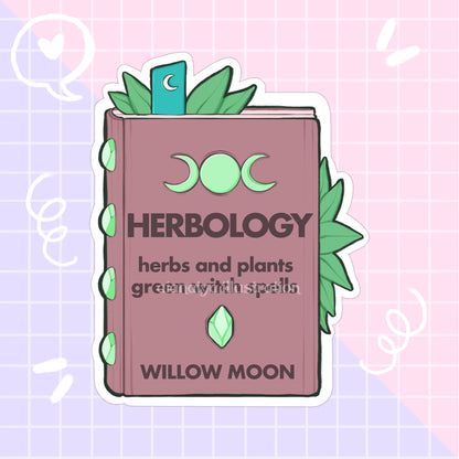 green witch spell book sticker