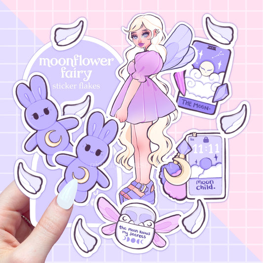 moonflower fairy sticker flakes sticker pack