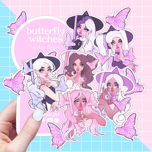 butterfly witches sticker flakes sticker pack