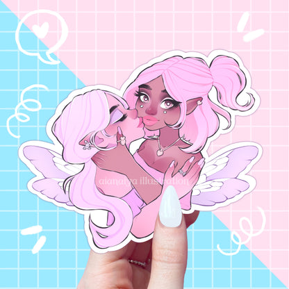 pink fairy lovers sticker