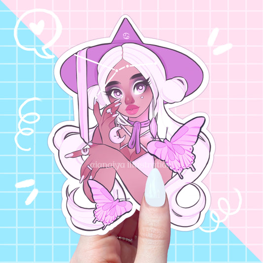 cancer zodiac star sign witch sticker