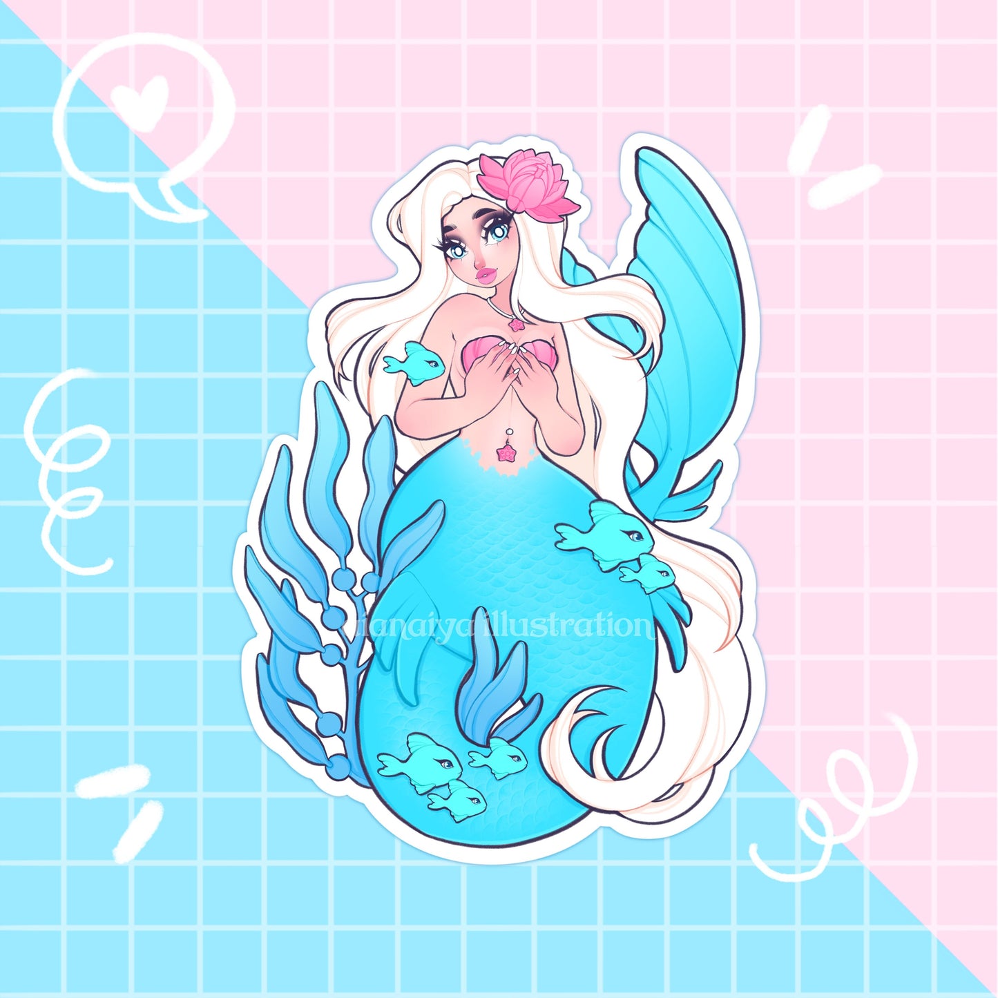 blue kelp mermaid sticker