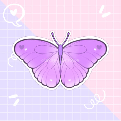 purple butterfly sticker