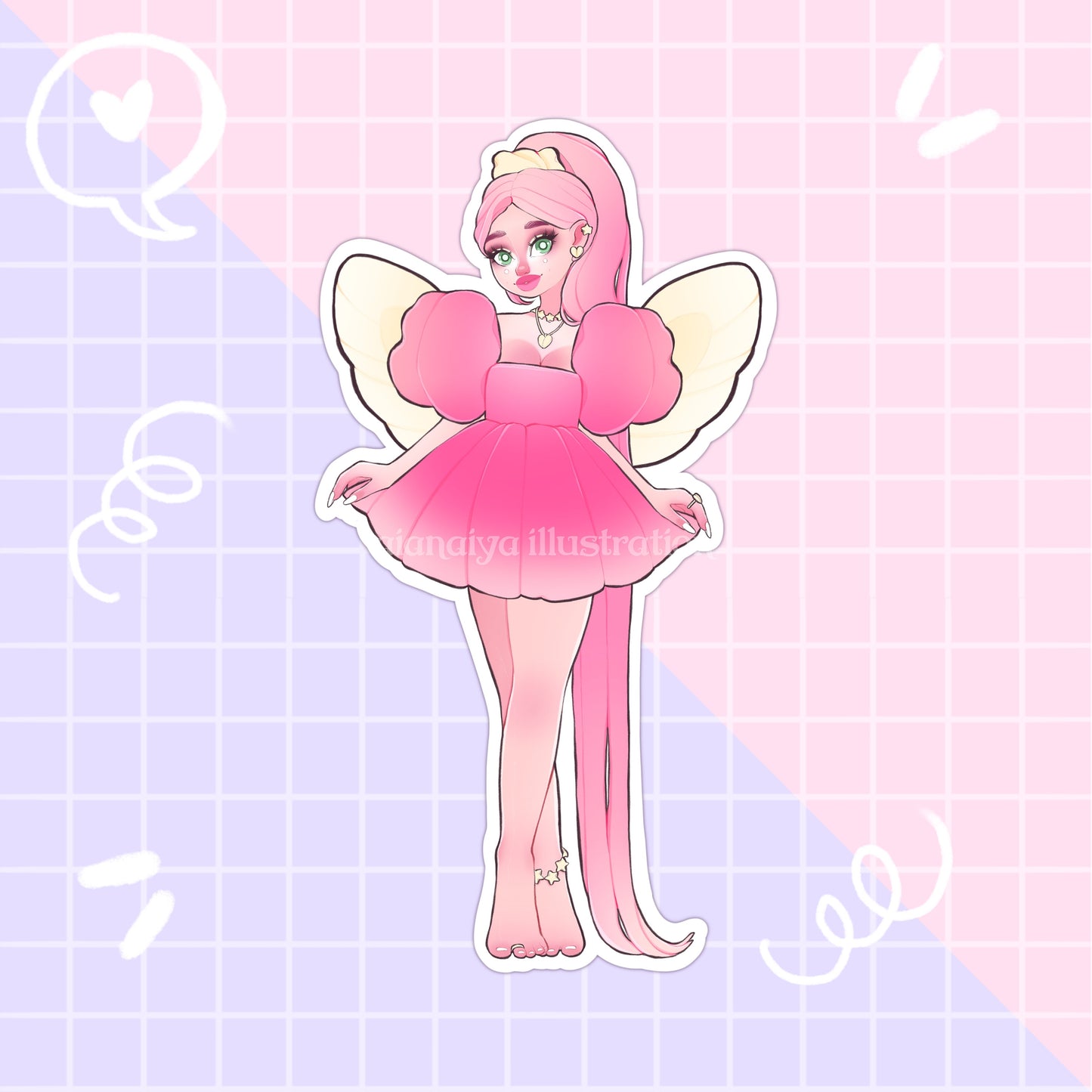 strawberry fairy sticker