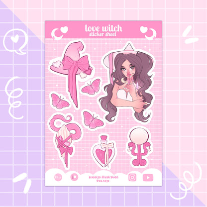 love witch vinyl sticker sheet