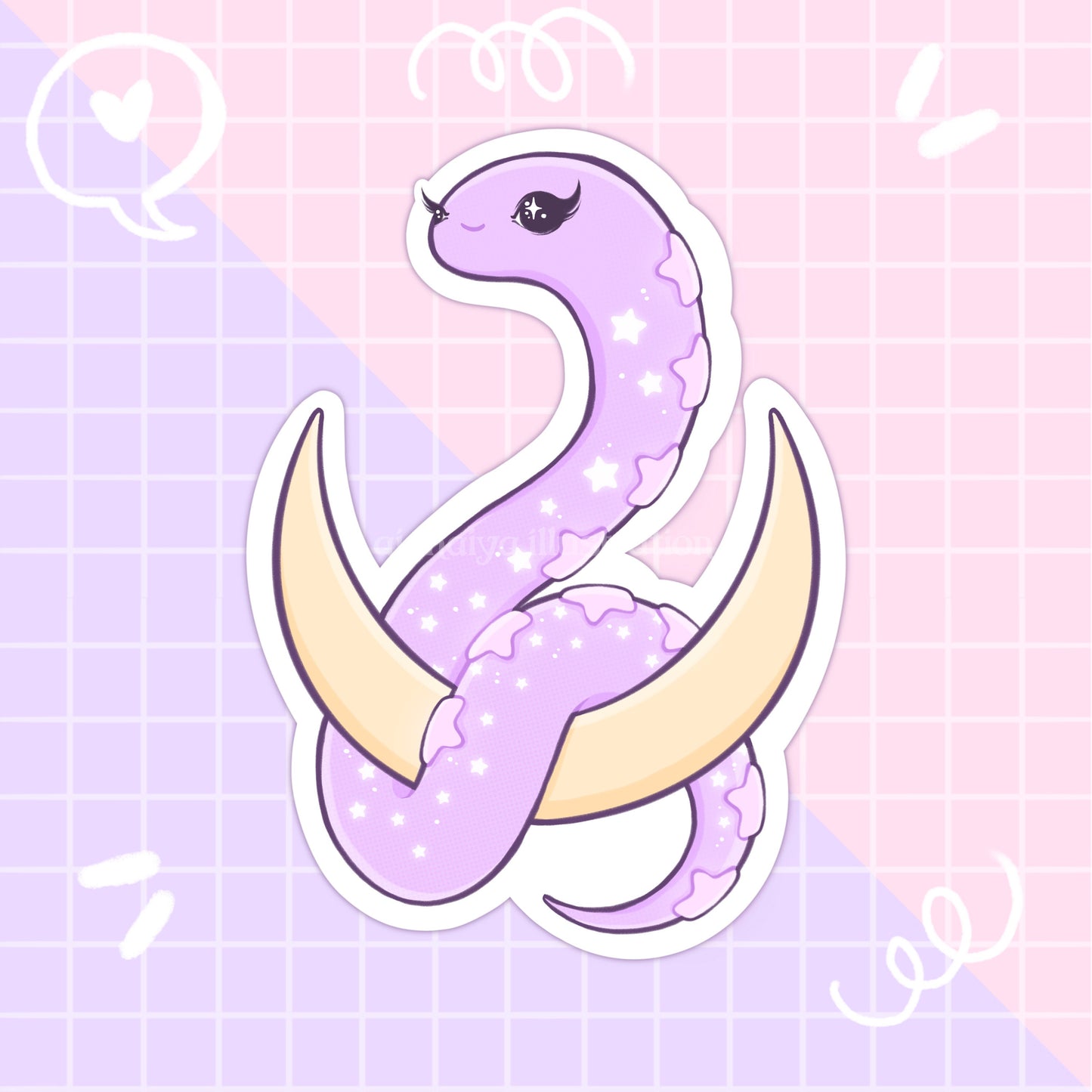 mina the moon snake sticker