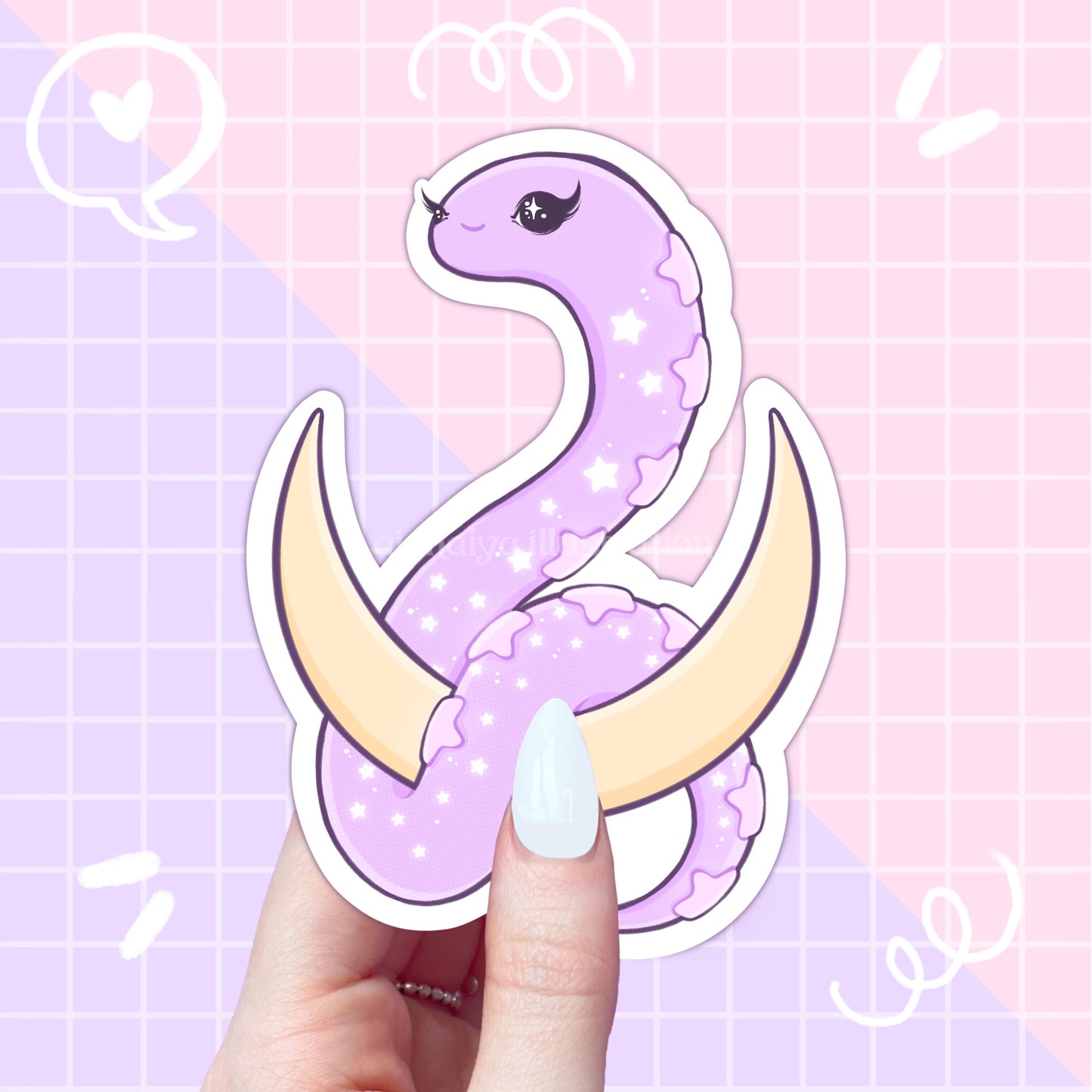 mina the moon snake sticker