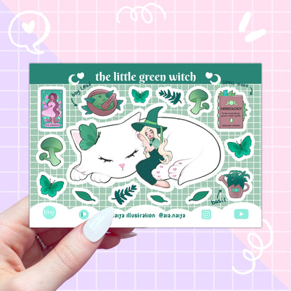 little green witch vinyl sticker sheet