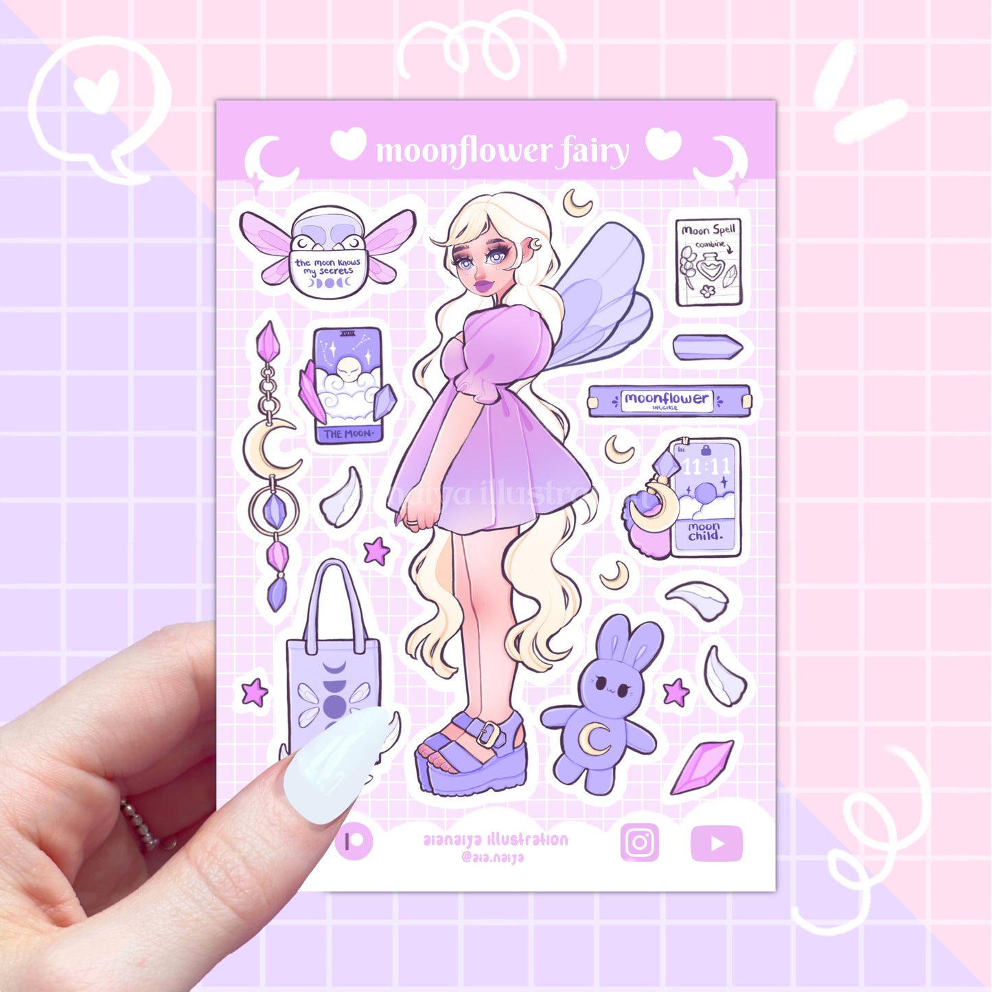 moonflower fairy vinyl sticker sheet