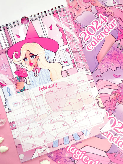 2024 A4 wall calendar magical girls